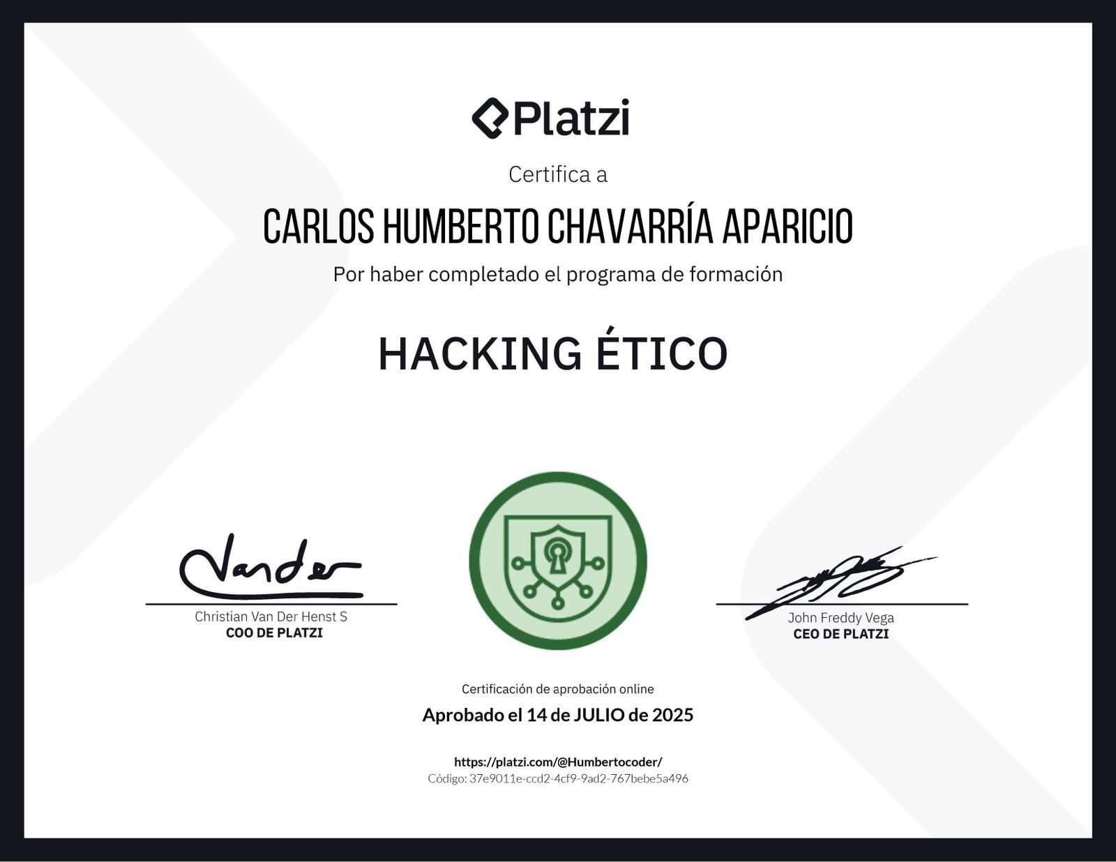 Diploma hacker_platzi